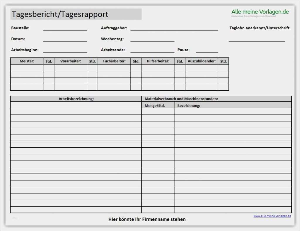 Netzwerkdokumentation Vorlage Pdf Gut Tagesbericht Oder Tagesrapport