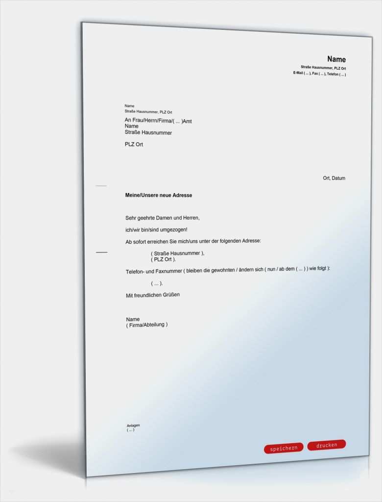 Neue Datenschutzverordnung Vorlage Erstaunlich Mitteilung Änderung Bisheriger Anschrift