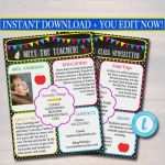 Newsletter Vorlage Erstellen Hübsch Editierbare Newsletter Vorlage Instant Download Lehrer