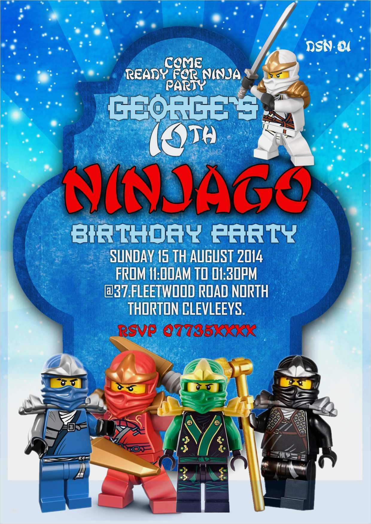 Ninjago Einladung Vorlage Luxus Geburtstagseinladungen Zum Ausdrucken