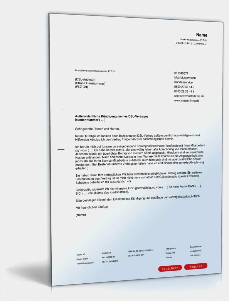 O2 Dsl Widerruf Vorlage Einzigartig Fristlose Kündigung Dsl Vertrag