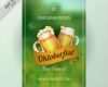Oktoberfest Flyer Vorlage Kostenlos Cool Oktoberfest Plakat Mit Einem Grünen Hintergrund