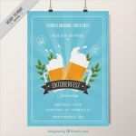 Oktoberfest Flyer Vorlage Süß Oktoberfest Plakat Mit Einem Blauen Hintergrund