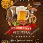 Oktoberfest Vorlagen Plakate Kostenlos Hübsch Festive Oktoberfest Poster Beer Barrel Sausages Stock