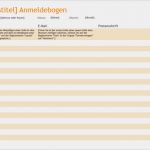 Onenote Aufgabenliste Vorlage Süß Anmeldebogen