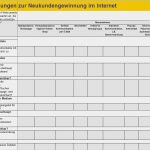 Online Marketing Plan Vorlage Erstaunlich Line Neukundengewinnung Excel Vorlage Zum Download