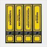 Ordnerrücken Beschriften Vorlage Luxus Geschenkwichtel ordner Rückenschilder Yellow Signs