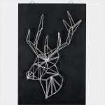 Paper Shape Hirsch Vorlage Neu Kit String Art Modèle Tête De Cerf forme Rectangle En Bois