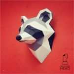 Papercraft Vorlagen Download Hübsch Papercraft Raccoon Head Printable Diy Template