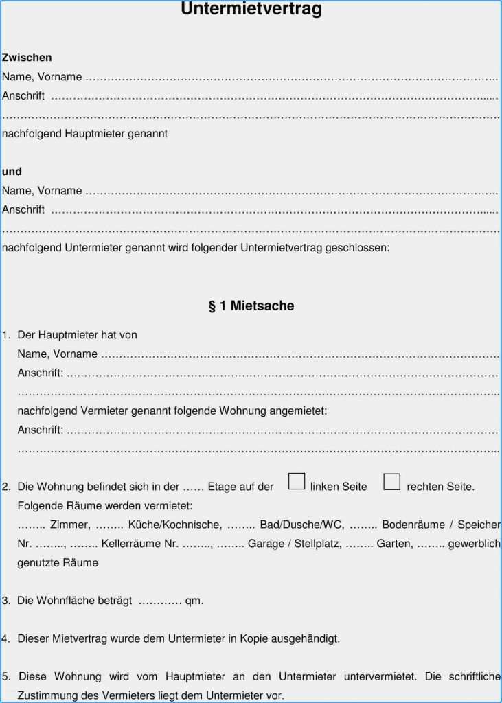 Parkplatz Zu Vermieten Vorlage Neu Kündigung Untermietvertrag Vorlage
