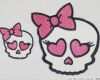 Patch Vorlage Luxus Patch Aufnäher Aufbügler " Lady Skull Mit Schleife"