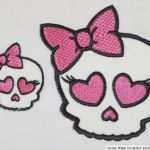 Patch Vorlage Luxus Patch Aufnäher Aufbügler " Lady Skull Mit Schleife"