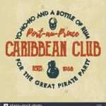 Patch Vorlage Luxus Vintage Handarbeit Label Emblem Caribbean Club Logo