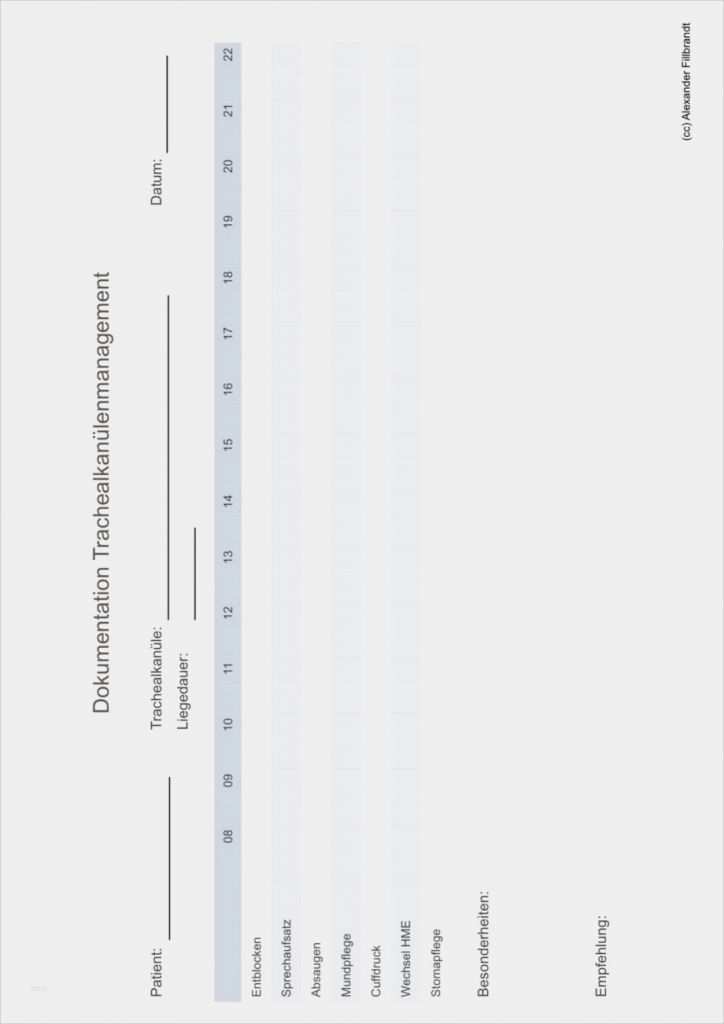 Patientenkurve Vorlage Elegant Dokumentation Trachealkanülen Management Dysphagie