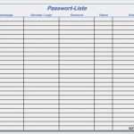 Pdf Vorlage Zum Ausfüllen Erstellen Inspiration Passwort Liste Vorlage Für Excel