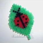 Perlen Bügeln Vorlagen Süß Basteln Mit Kindern Bügelperlen Marienkäfer Auf Einem Blatt