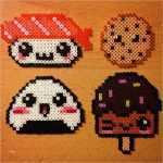 Perlen Bügeln Vorlagen Süß Kawaii Food Hama Beads by Evichuchan