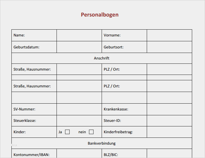 Personalfragebogen Pdf Vorlage Genial Gutschein Geburtstag Vorlage Word – Kebut
