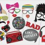 Photo Booth Geburtstag Vorlagen Best Of 80s Retro Booth Party Props Set 21 Piece Printable