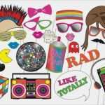 Photo Booth Geburtstag Vorlagen Genial 80s Booth Party Props Set 24 Piece Printable