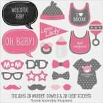Photo Booth Vorlagen Pdf Fabelhaft Baby Girl 20 Pc Booth Props Kit for Shower First