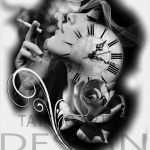 Photoshop formen Vorlagen Erstaunlich Girl Clock Tattoo Design Tú Watercolor