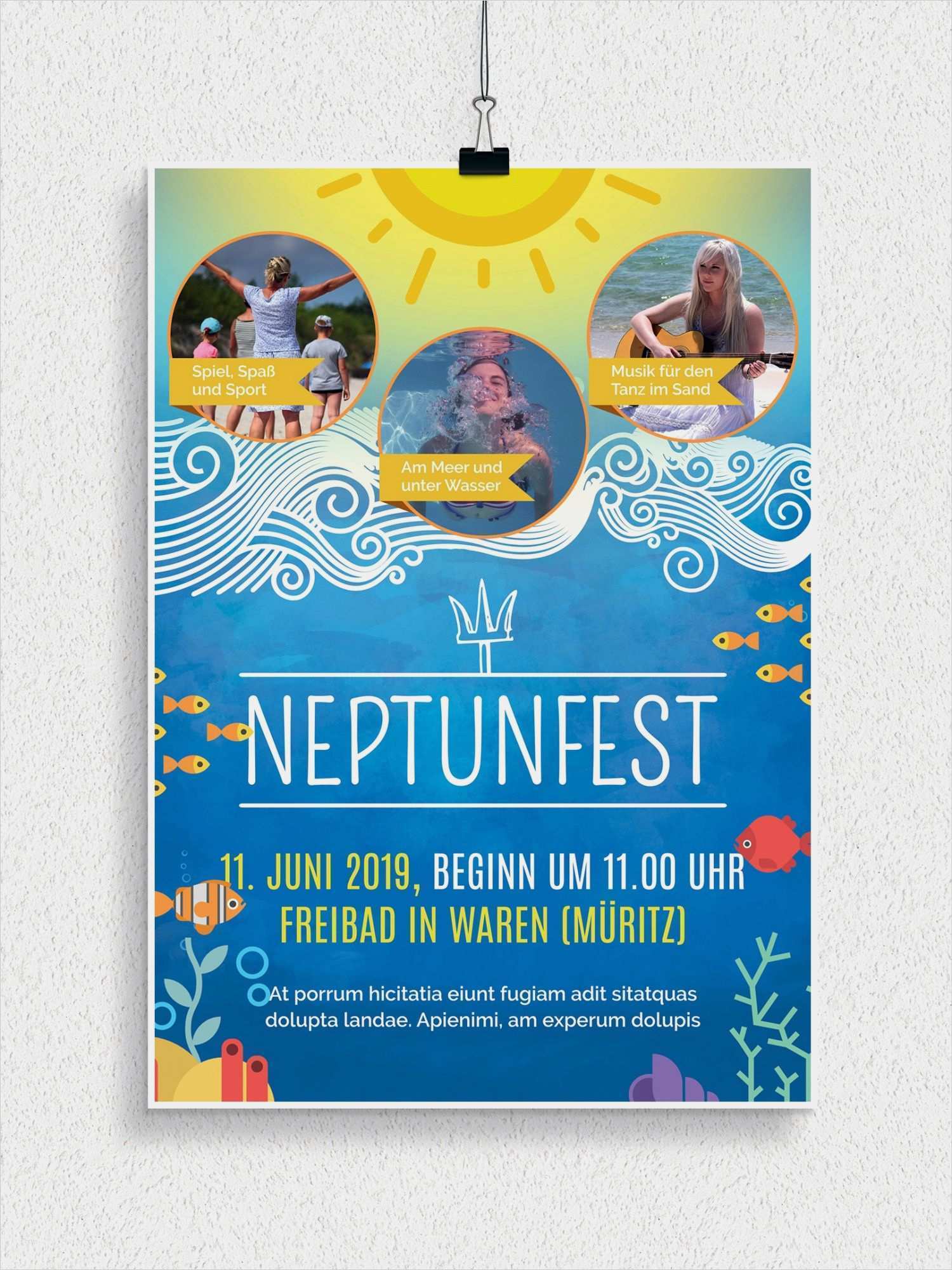 Photoshop Plakat Vorlagen Genial Flyer Und Plakatvorlagen Zum Neptunfest Und Kindertag
