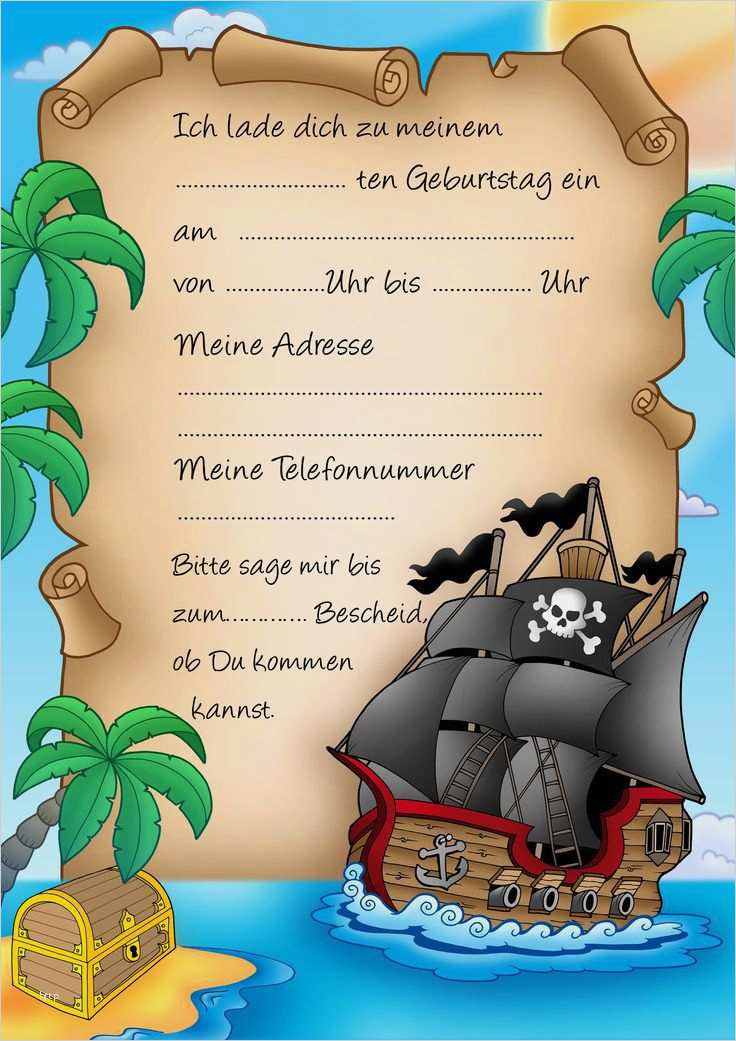 Piraten Einladung Vorlage Kostenlos Hübsch Geburtstagseinladungen Kindergeburtstag Zum Ausdrucken