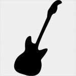 Plektrum Vorlage Hübsch Gitarre Silhouette Mit Scharfen Kanten