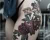 Po Tattoo Vorlagen Genial Tattoovorlage Farbige Blumen Auf Dem Oberschenkel