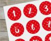 Pocketfold Vorlage Cool Aufkleber Adventskalender Zahlen 1 24 Sterne Rot Kaufen