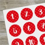 Pocketfold Vorlage Cool Aufkleber Adventskalender Zahlen 1 24 Sterne Rot Kaufen