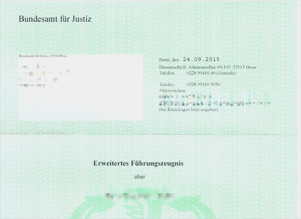 Polizeiliches Führungszeugnis Zur Vorlage Bei Einer Behörde Beste Führungszeugnisse Gewerbezentralregisterauszug