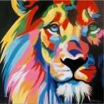 Pop Art Vorlagen Wunderbar Acrylmalerei Colourful Pop Art Lion Löwe Modernes