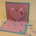 Pop Up Geburtstagskarte Vorlage Großartig Valentinstag Pixelherz Pop Up Karte