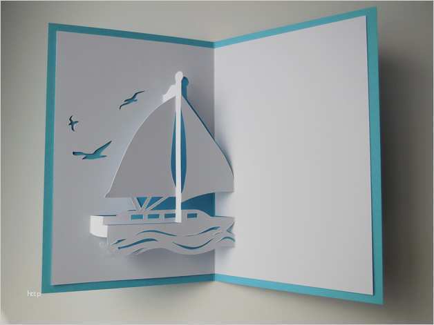 Pop Up Geburtstagskarte Vorlage Wunderbar Pop Up Karten Pop Up Karte Segelboot Jacht Klein
