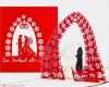 Pop Up Karte Hochzeit Vorlage Fabelhaft Pop Up Karte torbogen "zur Hochzeit Alles Gute" Rot