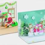 Pop Up Karten Vorlagen Weihnachten Bewundernswert Folia 3d Popup Karten Weihnachten 2er Set