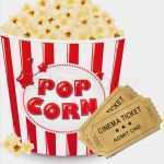 Popcorn Schachtel Vorlage Erstaunlich Popcorn In Karton Mit Ticket Kino Vektorgrafik