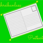 Postkarte Rückseite Vorlage Neu sonniges Klassenzimmer Schreibanlass Postkarte