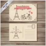 Postkarte Schreiben Vorlage Französisch Erstaunlich Retro Paris Postkarte