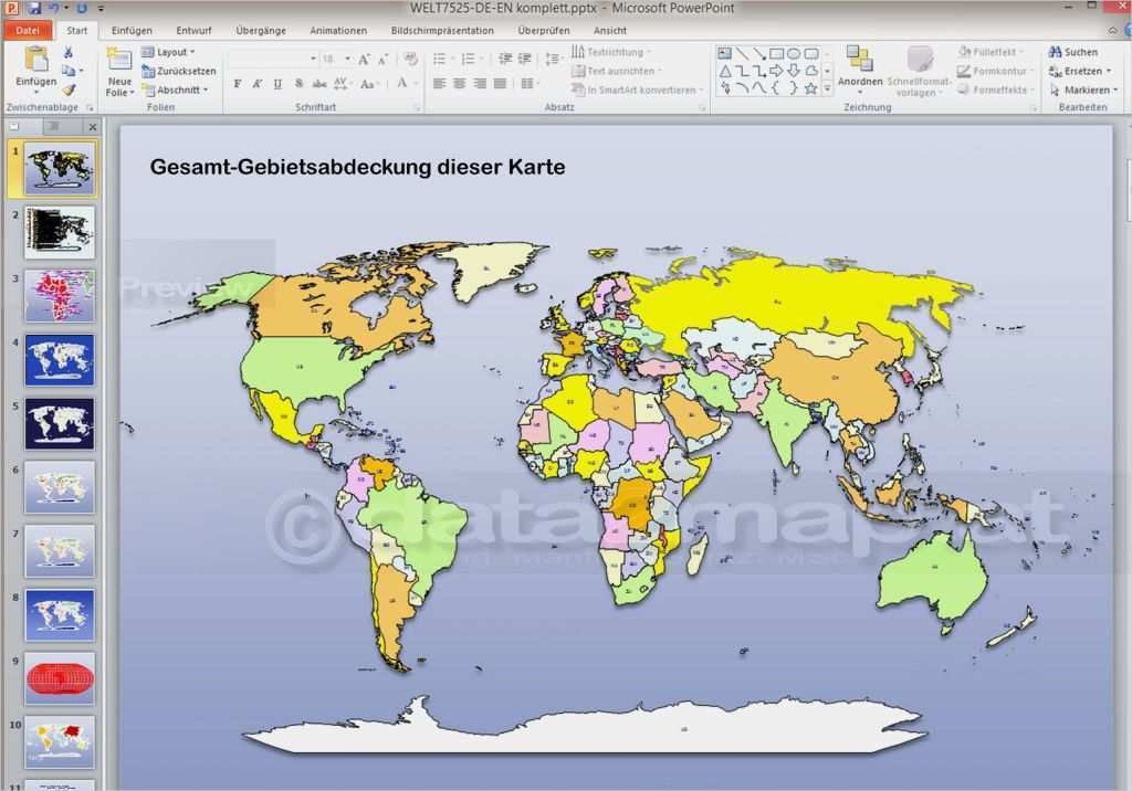 Powerpoint Vorlage Weltkarte Wunderbar Weltkarte Powerpoint Ländernamen Deutsch Engl 9 Folien