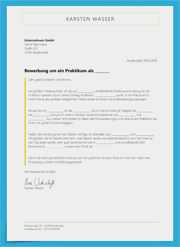 Praktikum Ausbildungsplan Vorlage Großartig Bewerbungsvorlage Praktikum Kostenloser Download