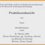 Praktikum Deckblatt Vorlage Word Bewundernswert 15 Muster Deckblatt Praktikumsbericht