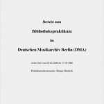 Praktikumsbericht Vorlage Word Großartig Praktikumsbericht Deutsches Musikarchiv
