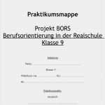 Praktikumsmappe Vorlage Realschule Hübsch Praktikumsmappe Projekt Bors Berufsorientierung In Der