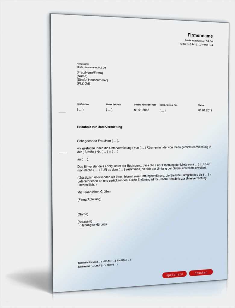 Praktikumszeugnis Vorlage Pdf Beste Genehmigung Der Untervermietung Muster Zum Download
