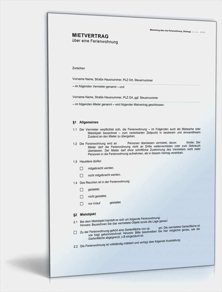 Praktikumszeugnis Vorlage Zum Ankreuzen Hübsch Mietvertrag Für Eine Ferienwohnung • De Vertrag Download