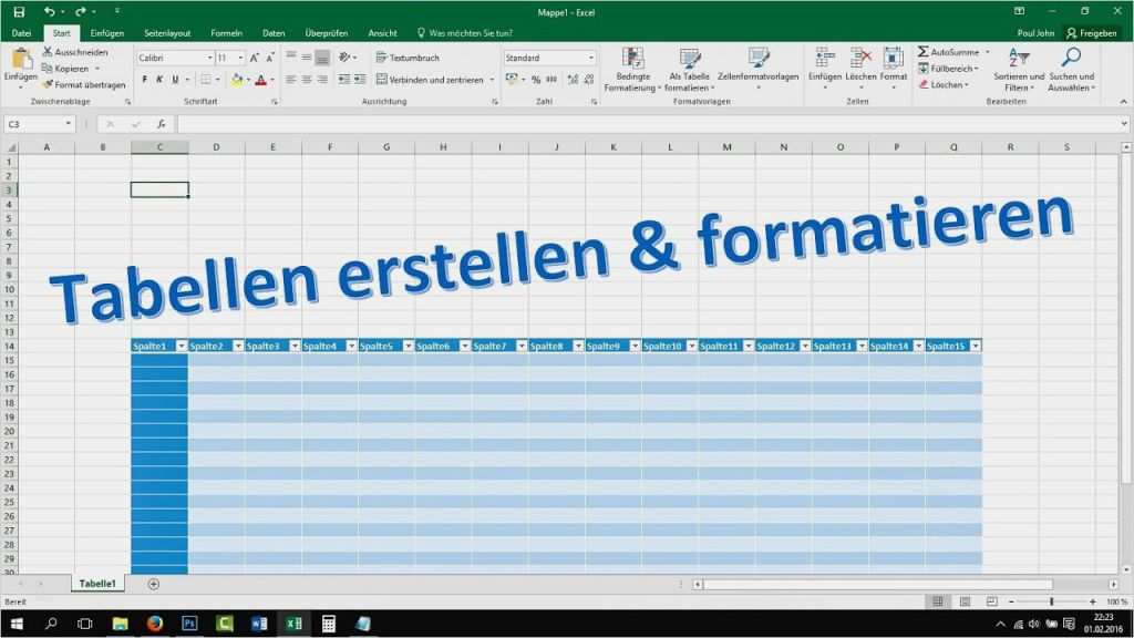 Preisliste Erstellen Vorlage Kostenlos Einzigartig Excel Tabelle Erstellen Und formatieren [tutorial 2016