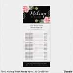 Preisliste Friseur Vorlage Inspiration Floral Makeup Artist Beauty Salon Girly Price List Rack